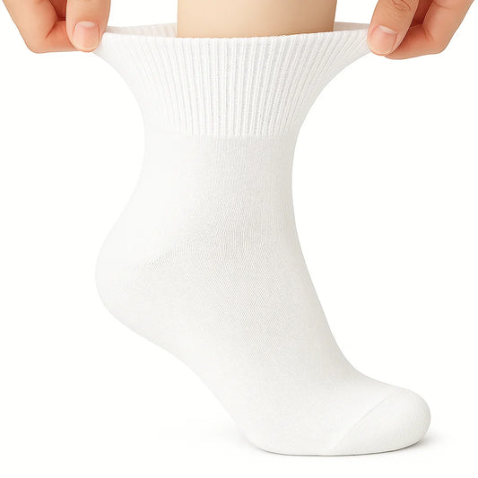 Women’s Diabetic Ankle Socks 3 Pairs Soft Cotton, Non-Binding Top, Seamless Toe, Promotes Circulation, Shoe Size 9-11
