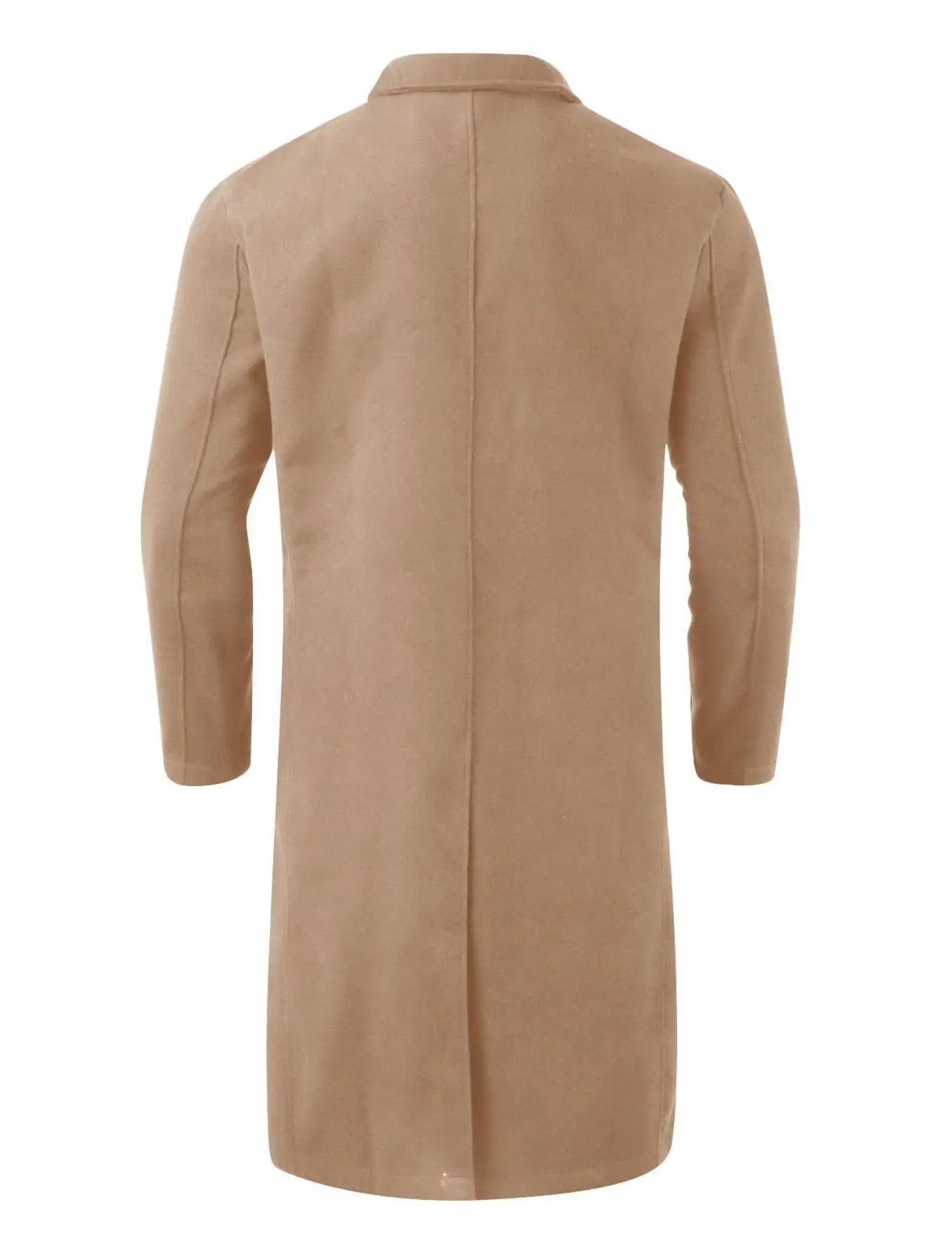 Men's British Style Long Wool Coat Classic Autumn Winter Trench Coat