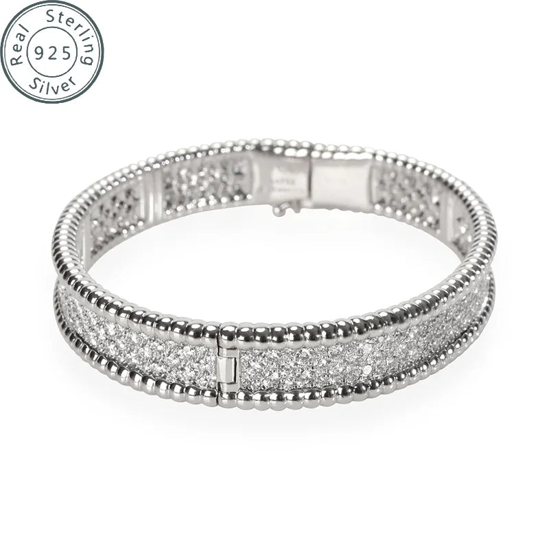 925 sterling silver Cubic Zirconia Bangle Tennis Bracelets | Classic Love Cuff Bangle Bracelets