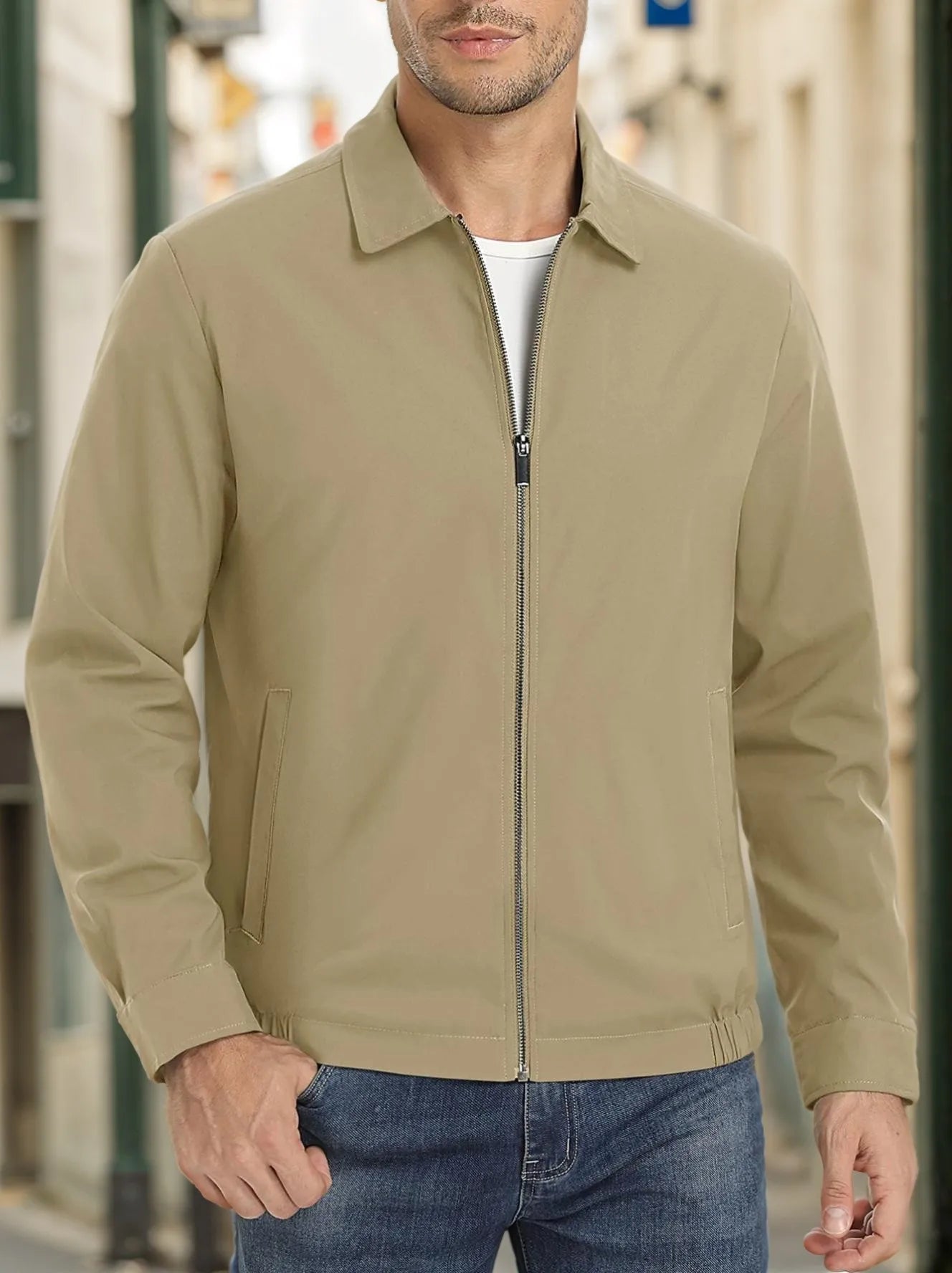 Men's Lightweight Jacket - Windproof and Waterproof Design for Outdoor Activities and Everyday Casual Wear