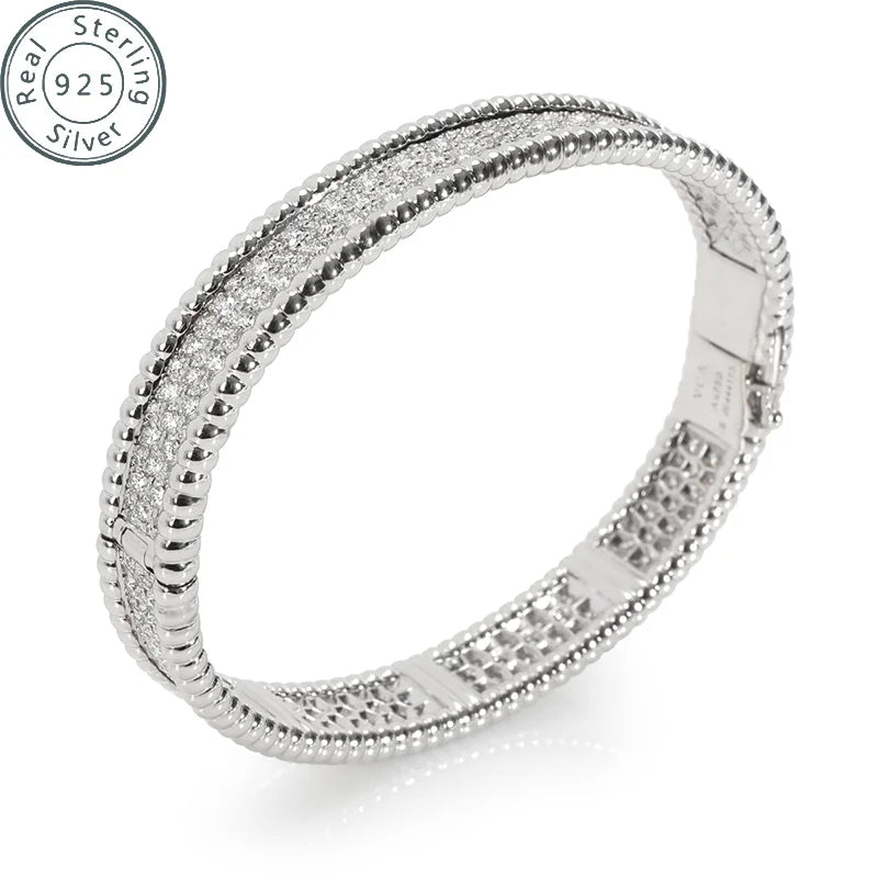 925 sterling silver Cubic Zirconia Bangle Tennis Bracelets | Classic Love Cuff Bangle Bracelets