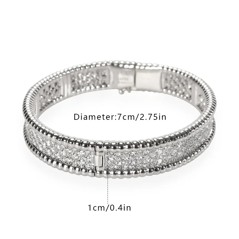925 sterling silver Cubic Zirconia Bangle Tennis Bracelets | Classic Love Cuff Bangle Bracelets