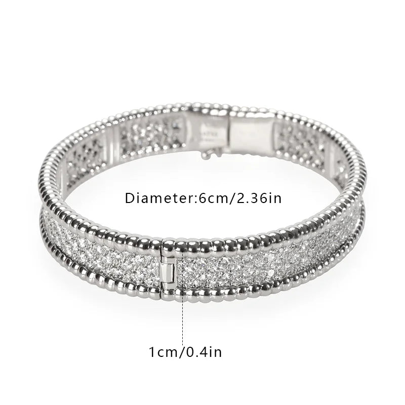 925 sterling silver Cubic Zirconia Bangle Tennis Bracelets | Classic Love Cuff Bangle Bracelets