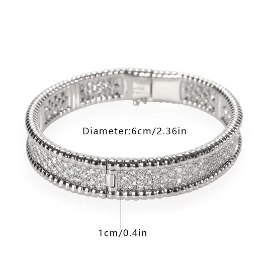 925 sterling silver Cubic Zirconia Bangle Tennis Bracelets  | Classic Love Cuff Bangle Bracelets