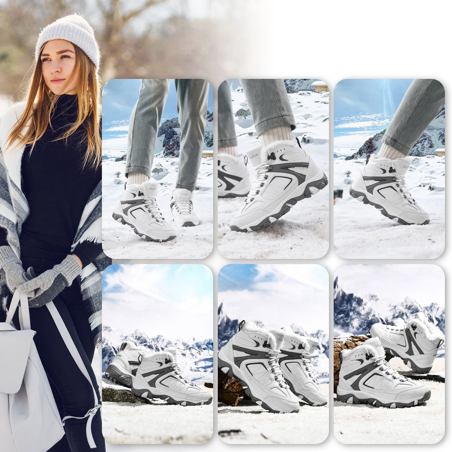 Women's Winter Snow Boots Lightweight Warm Faux Fur Lined Ankle Boot