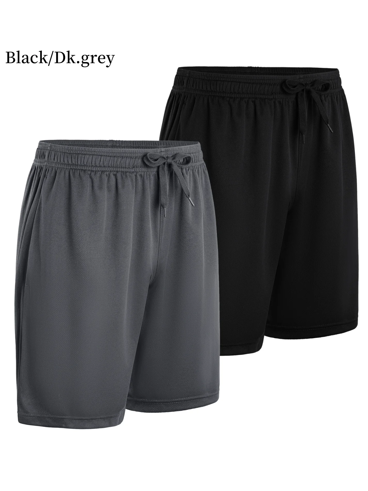 2-piece men's polyester sports shorts, quick drying, suitable for sports and fitness, running shorts