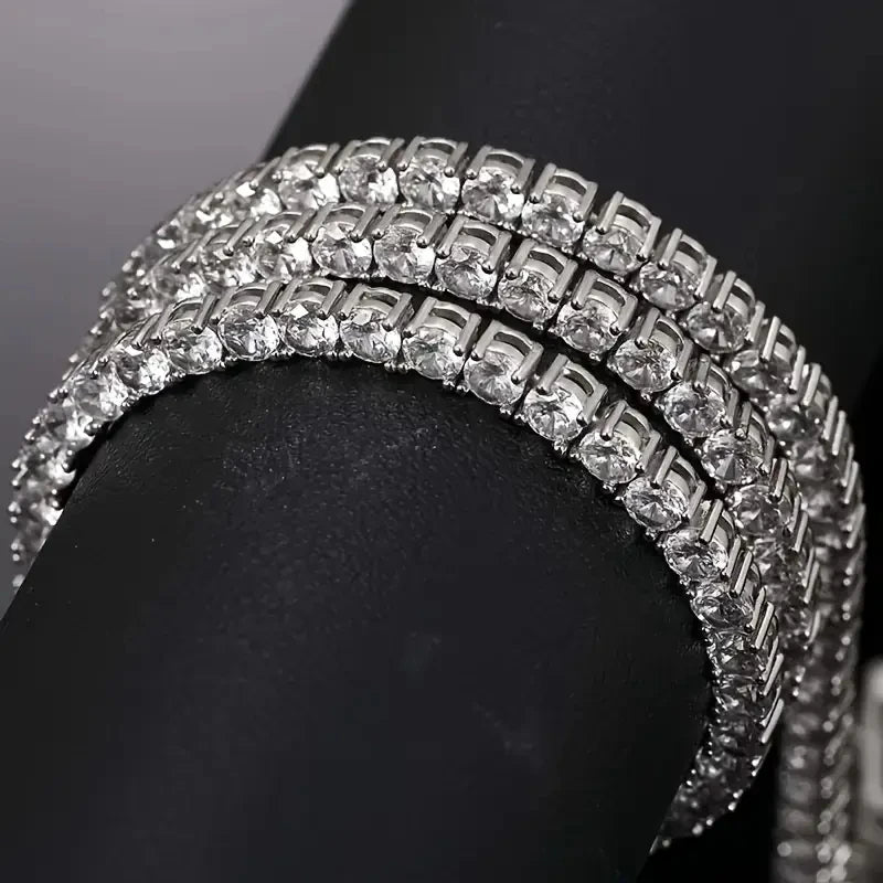 1 piece of S925 sterling silver with 0.1carat moissanite hip-hop Cuban necklace, street necklace for men and women, moissanite