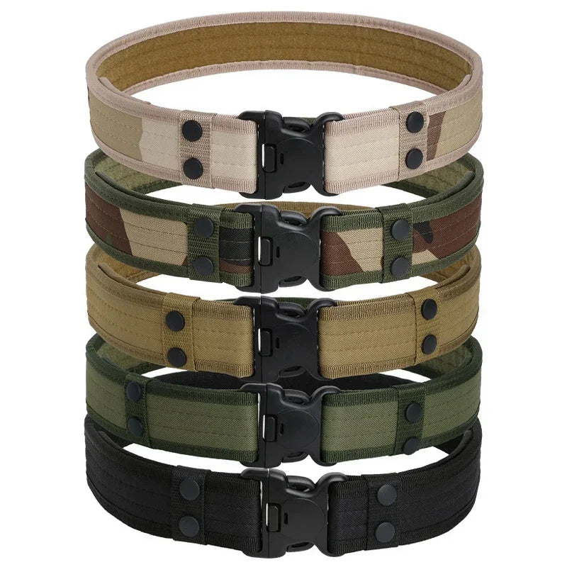 New Convas Belts Quick Release Tactical Belt Fashion Men Canvas Waistband Outdoor Hunting Camouflage Waist Strap