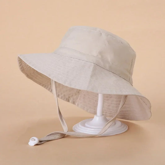 Children Hat Toddler Boys Girls Summer Cartoon Panama Sun Hat Baby Beach Fisherman Bucket Hat Kids Ear Cover Caps 0-8 Years