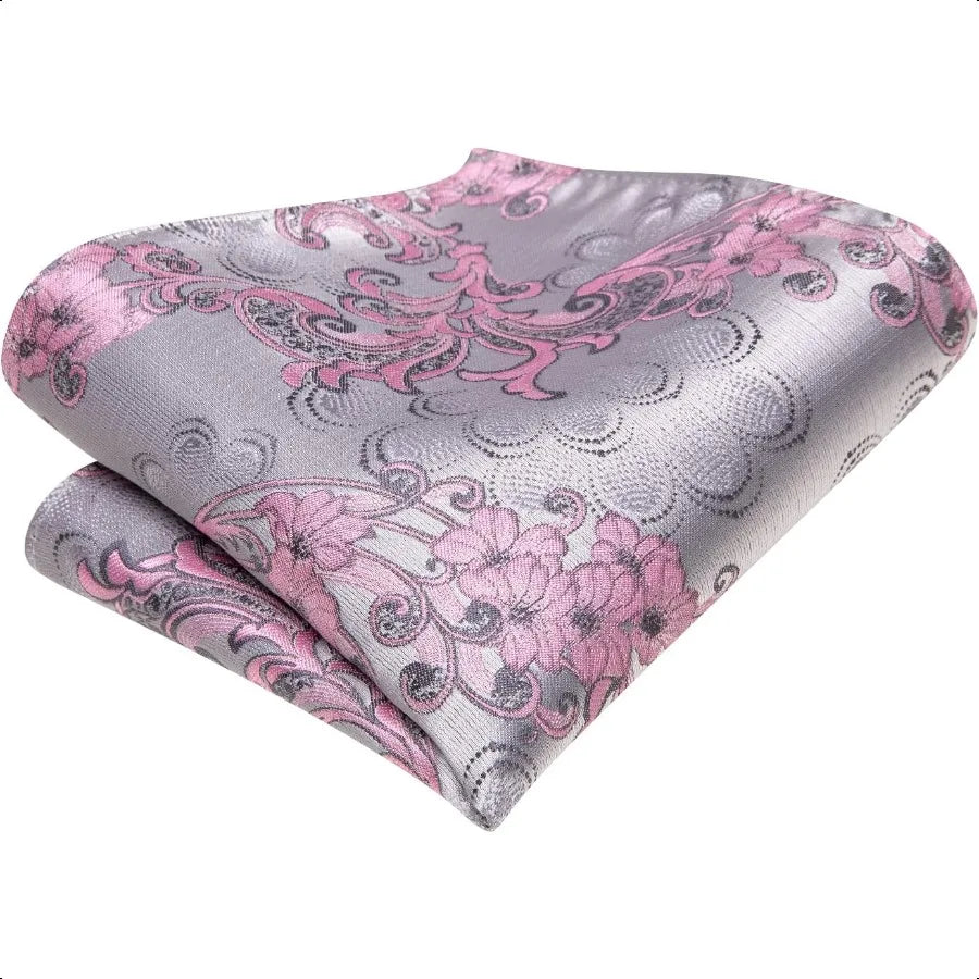Men's Tie Sets Silk Paisley Striped Necktie Pocket Square Cufflinks Sets Wedding Business Holiday