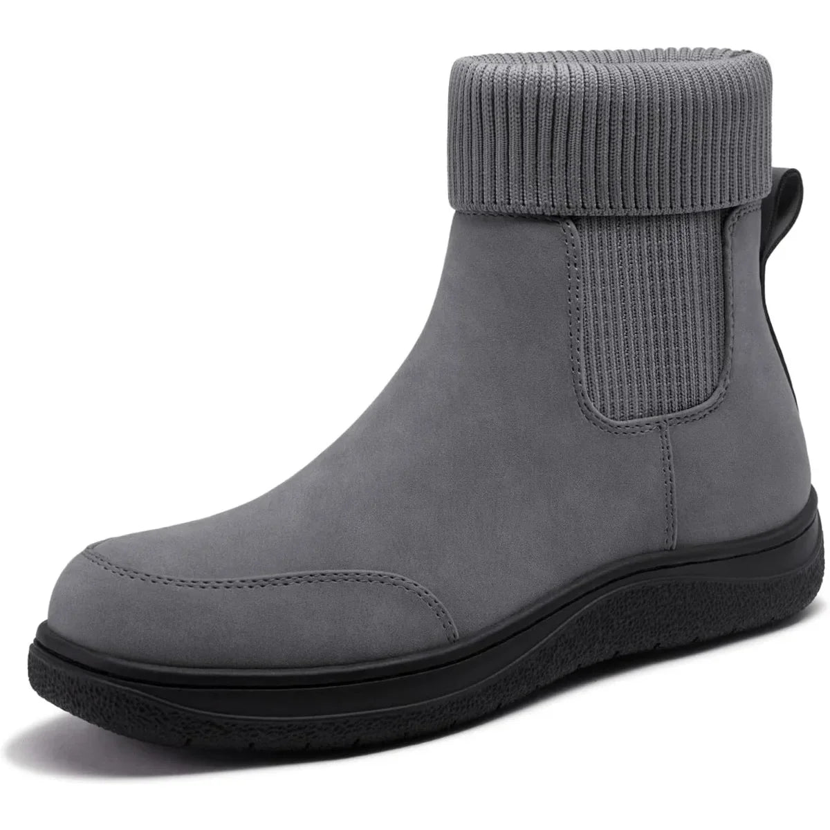 Women's Chelsea Ankle Boots Comfortable Winter Short Leather Boots Fashion Slip On Elastic Sock Booties Wide Width