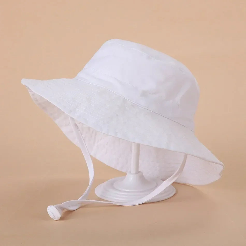 Children Hat Toddler Boys Girls Summer Cartoon Panama Sun Hat Baby Beach Fisherman Bucket Hat Kids Ear Cover Caps 0-8 Years