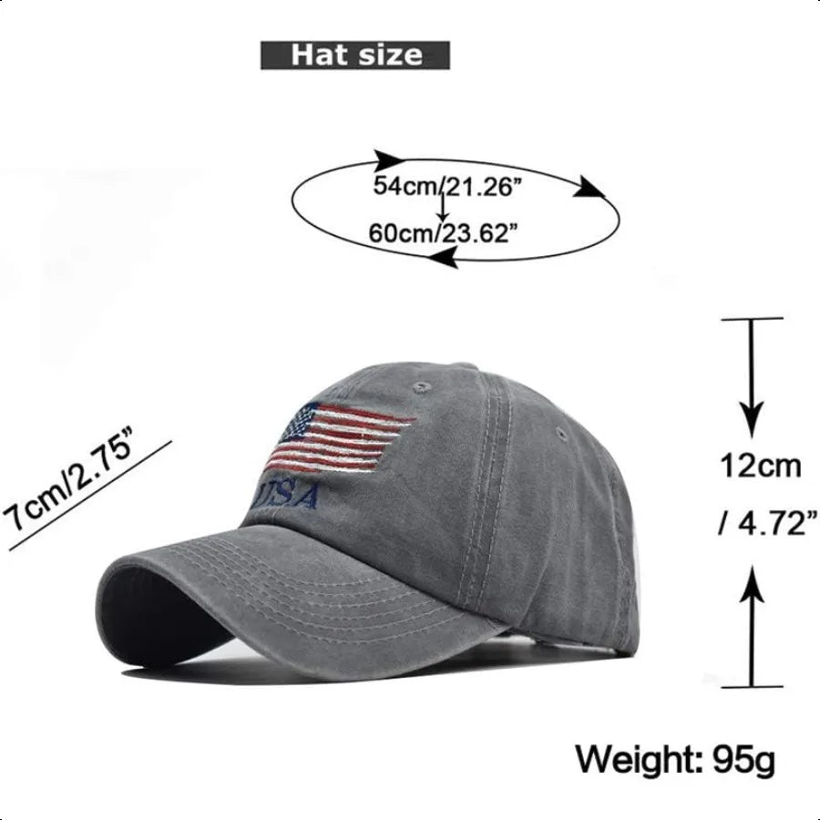 Washed American Flag Baseball Cap Retro Adjustable Sun Dad Gift Hats for Men Women Fashion Trucker Cap Unisex