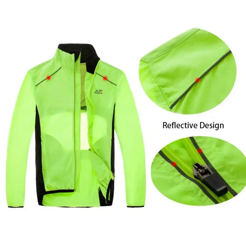 Reflective Men's Rain Jacket Waterproof Windbreaker Running Cycling Golf Bicycle Wear Windproof MTB Bike Windcoat