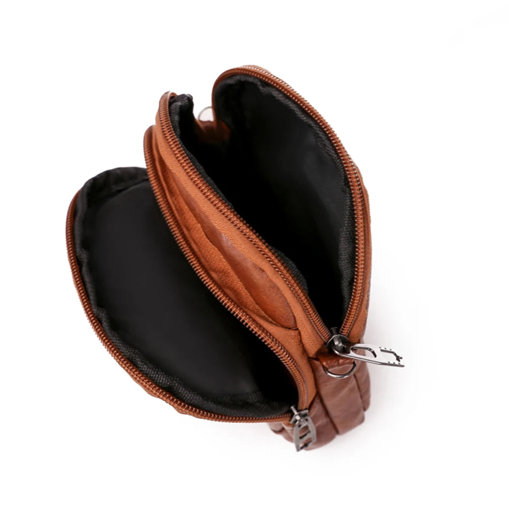 Small Crossbody Bag for Women Adjustable Strap Shoulder Bag PU Leather Cell Phone Purse with Zipper for Work Travel