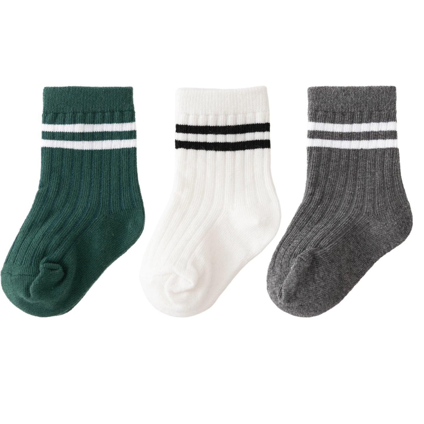 3pairs/lot Infant Boys Striped Socks Cotton Ribbed Stretch Mouthed Babies Boys Short Socks Newborn Toddler Boys Sporty Sock Pack