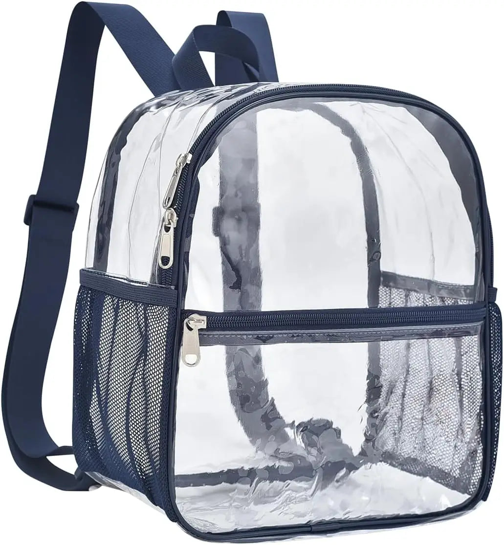 Stadium Approved Clear Mini Backpack 12×12×6 - Transparent for Concerts, Beach, Work, Travel & Sports
