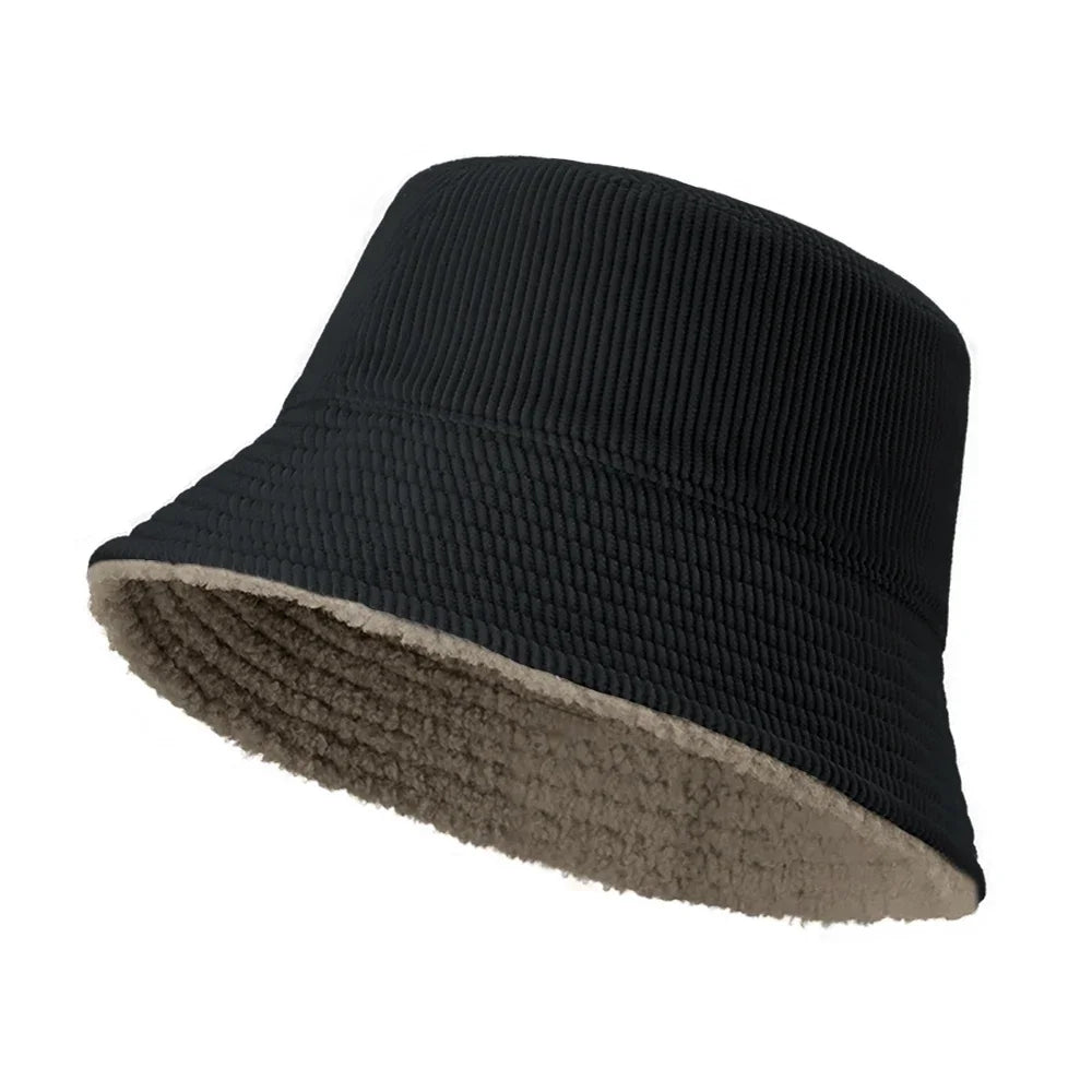 OhSunny Winter Bucket Hat for Women Keep Warm Cap Outdoor Casual Hats For Ladies Girls Riding Windproof 56-58cm