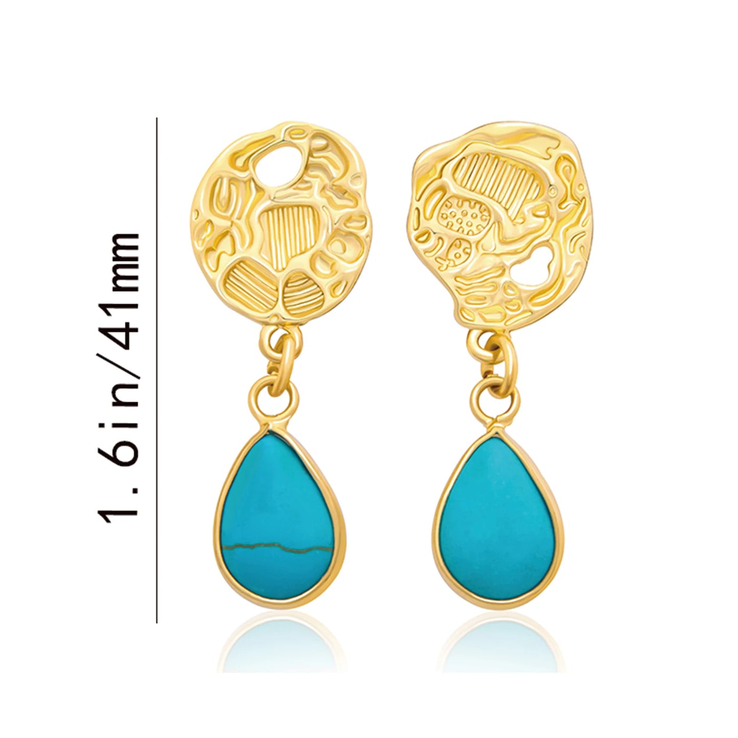 925 Silver, Teardrop Turquoise Earrings, Women's Earrings with Teardrop Turquoise, For Girls, Fashion, Luxury, Daily Wear, Datin