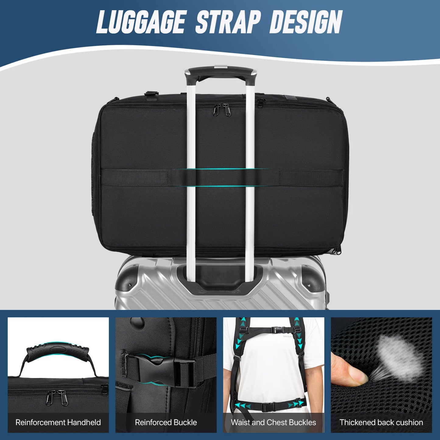 Large Capacity Men Travel Backpack Expandable With Shoe Storage Multilayer Luggage Bag 17.3 Laptop Waterproof Fashion Backpack