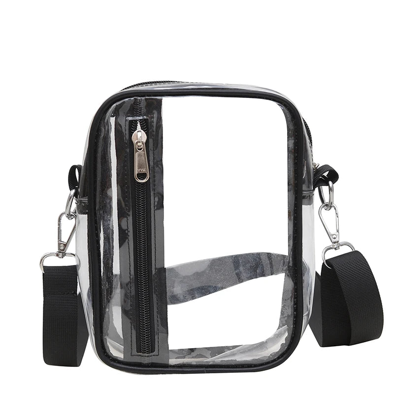 Women Girls Messenger Bag with Adjustable Shoulder Strap Clear Crossbody Purse Transparent Shoulder Bag for Work Concert Sports