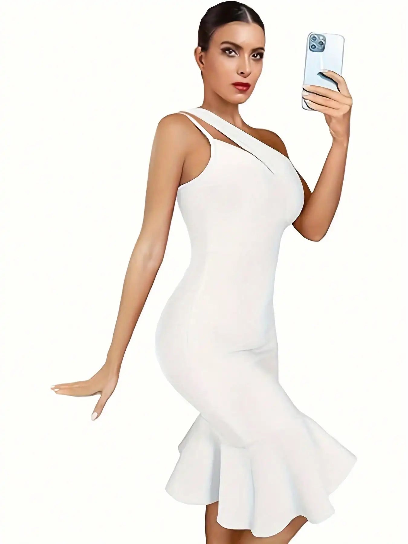 Bandage Dress Black Bodycon Dress Evening Party Elegant Sexy One Shoulder Birthday Club Outfit 2022 Summer New Arrival