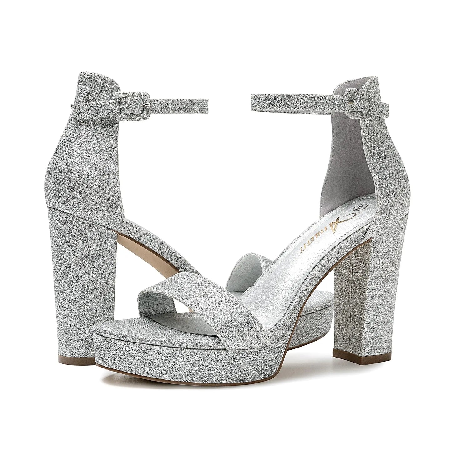 Fashion Womens Chunky High Heels Sandals Elegant Platform Heels 4 Inches Shoes Open Toe Ankle Strap Dress Pump Sandalias
