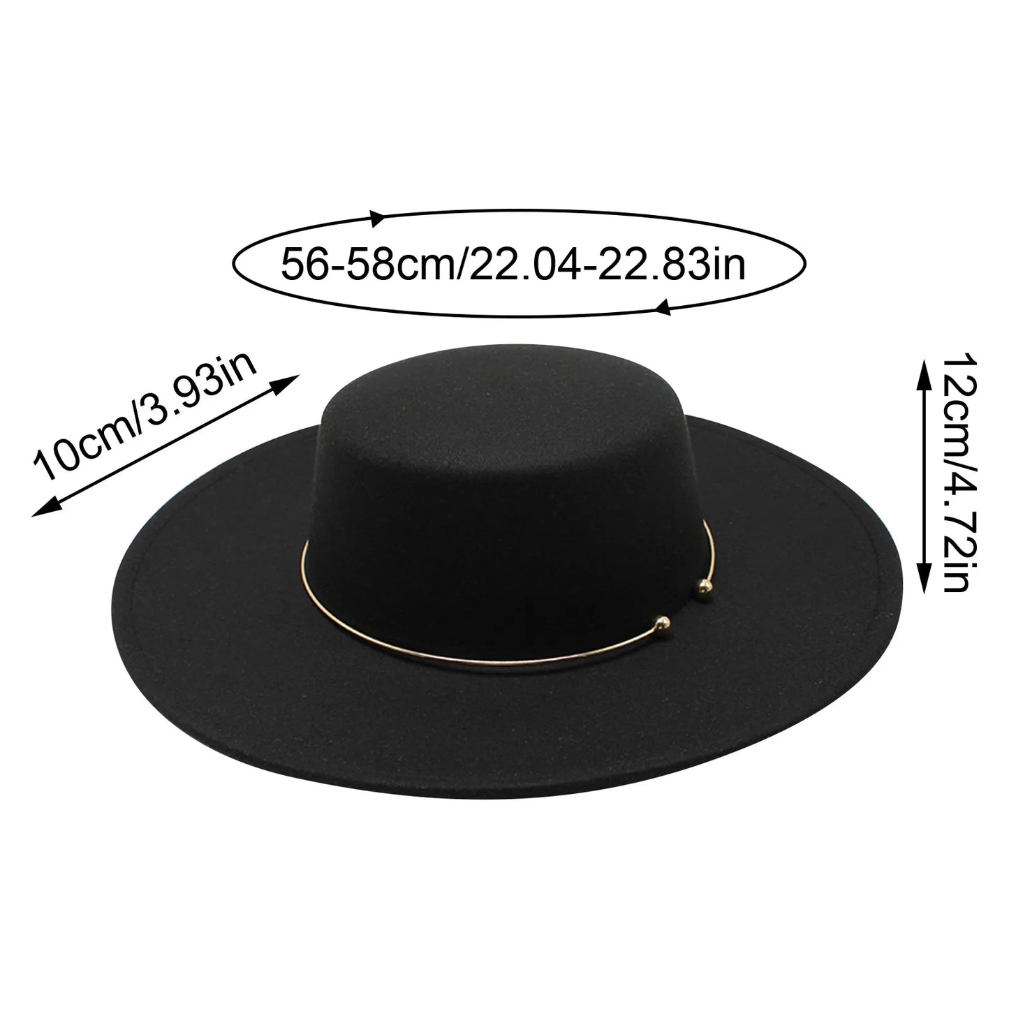 French Style 10cm Wide Brim Derby Top Hat Socialite Wind Hepburn Wind Wool Felt Fedoras Hat Elegant Wedding Dress Hat