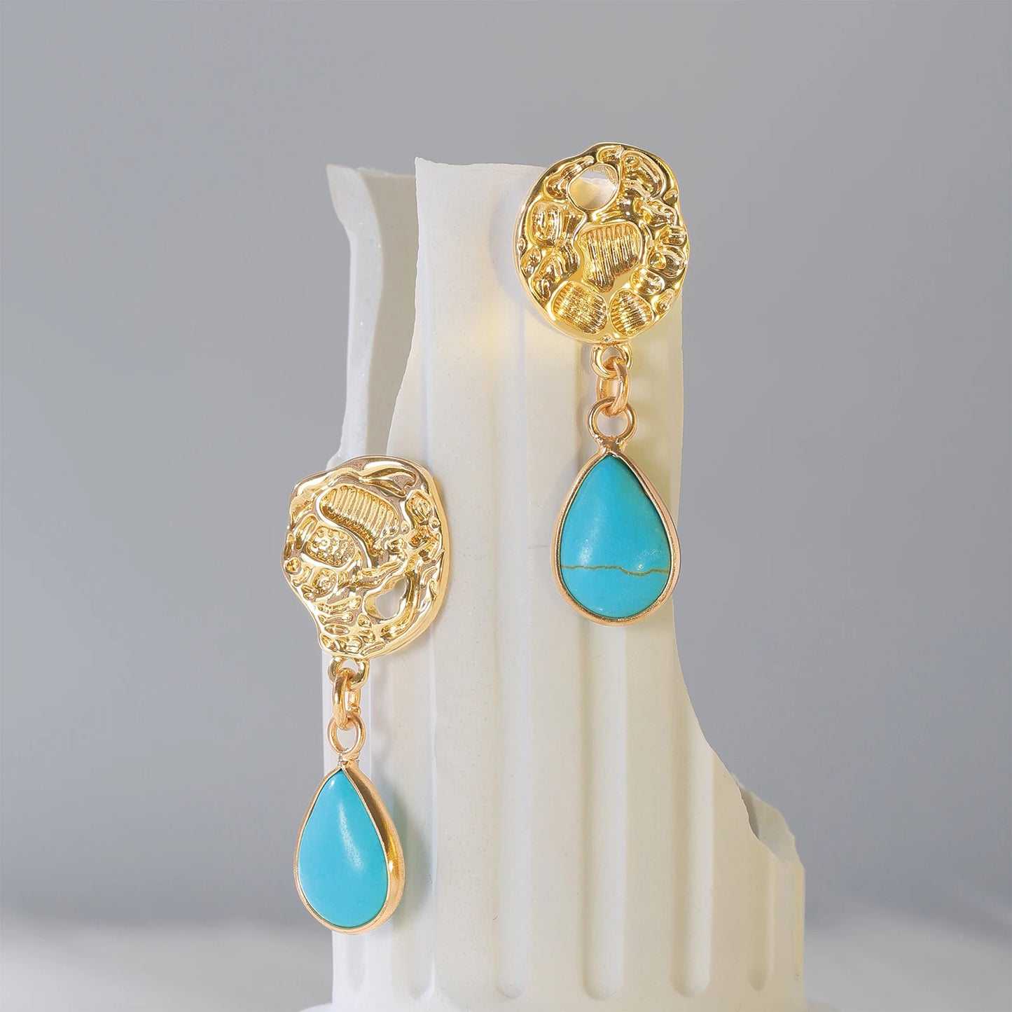 925 Silver, Teardrop Turquoise Earrings, Women's Earrings with Teardrop Turquoise, For Girls, Fashion, Luxury, Daily Wear, Datin