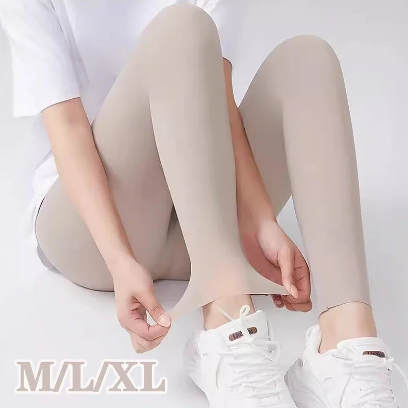 Women's Thin Yoga Leggings High-waisted Elastic Summer Thin Sunscreen Leggings Sexy Lift Buttocks Fitness Pants Bottoming Pants