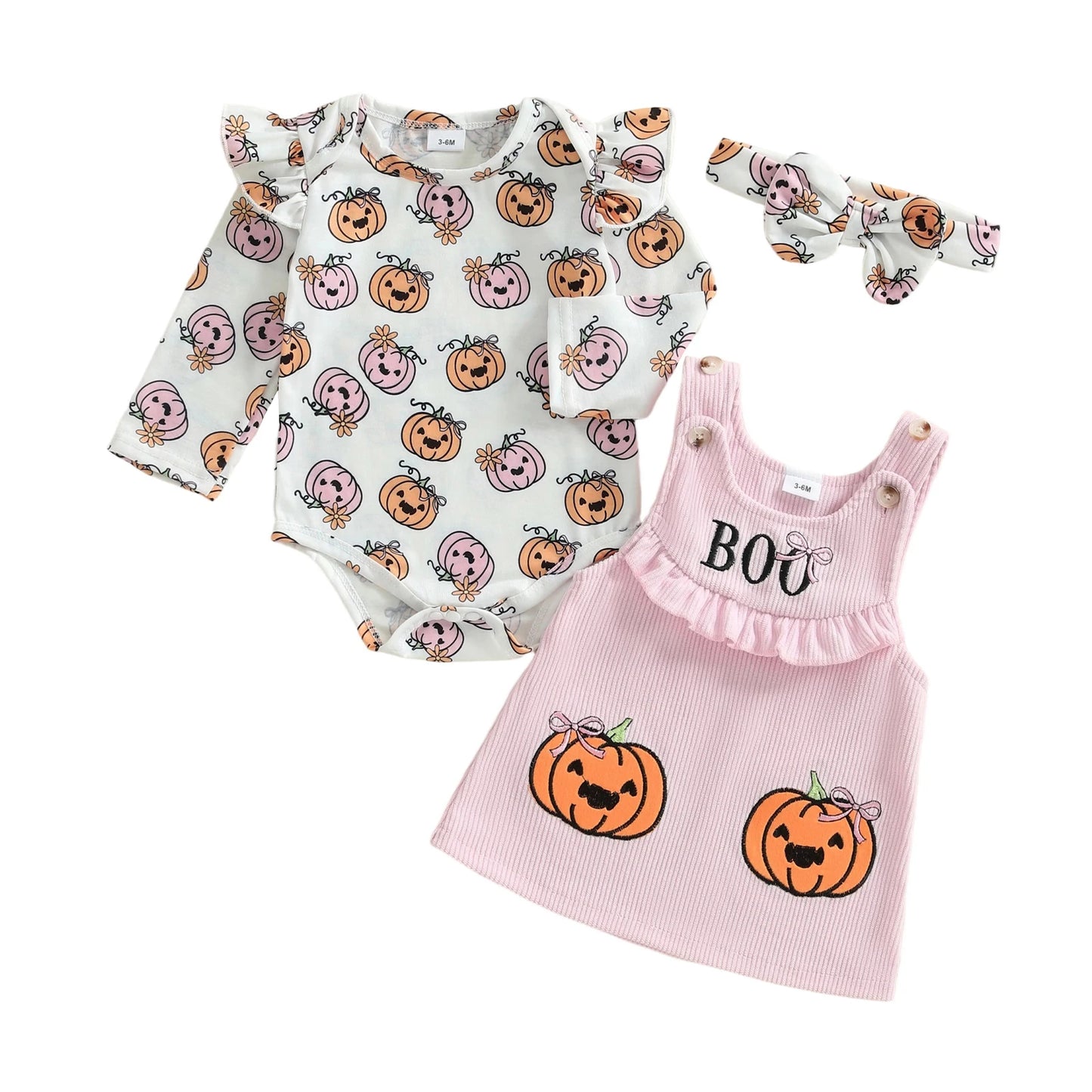 Toddler Boy Halloween Costume Ghost Print Short Sleeve Romper and Suspender Pants Bow Tie Set with Hat and Socks