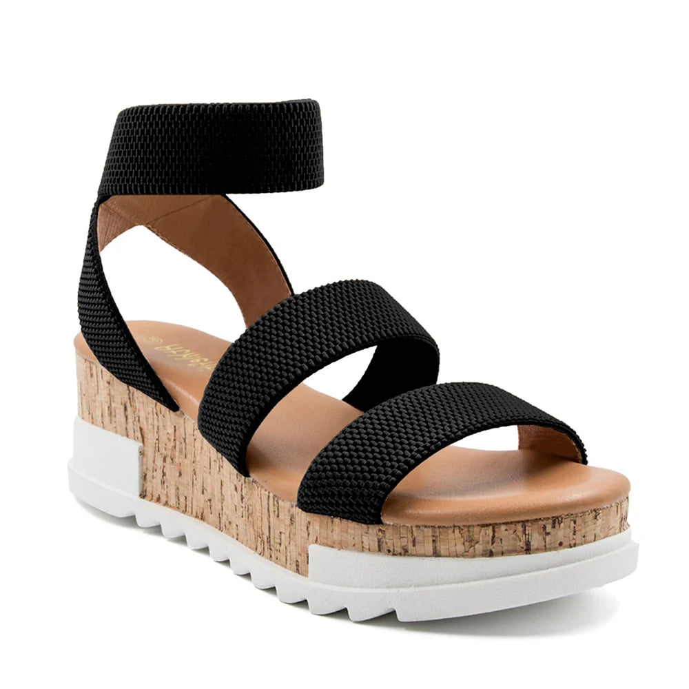 Summer Women's Sandals Platform Casual Wedge Shoes Moms Cork Elastics Strap Fashion Sandalias
