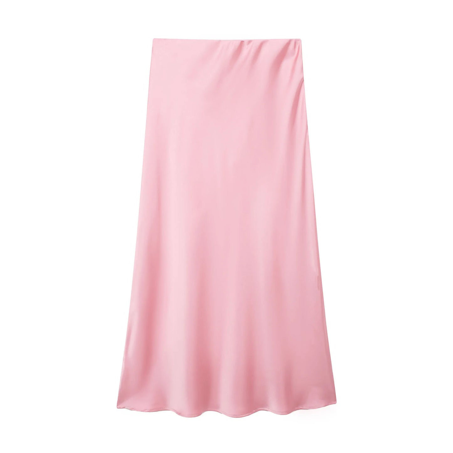 Willshela 2025 Black Satin Skirt Woman High Waist Elegant Long Skirts For Women Fashion Summer Midi Skirt Office Women's Skirts