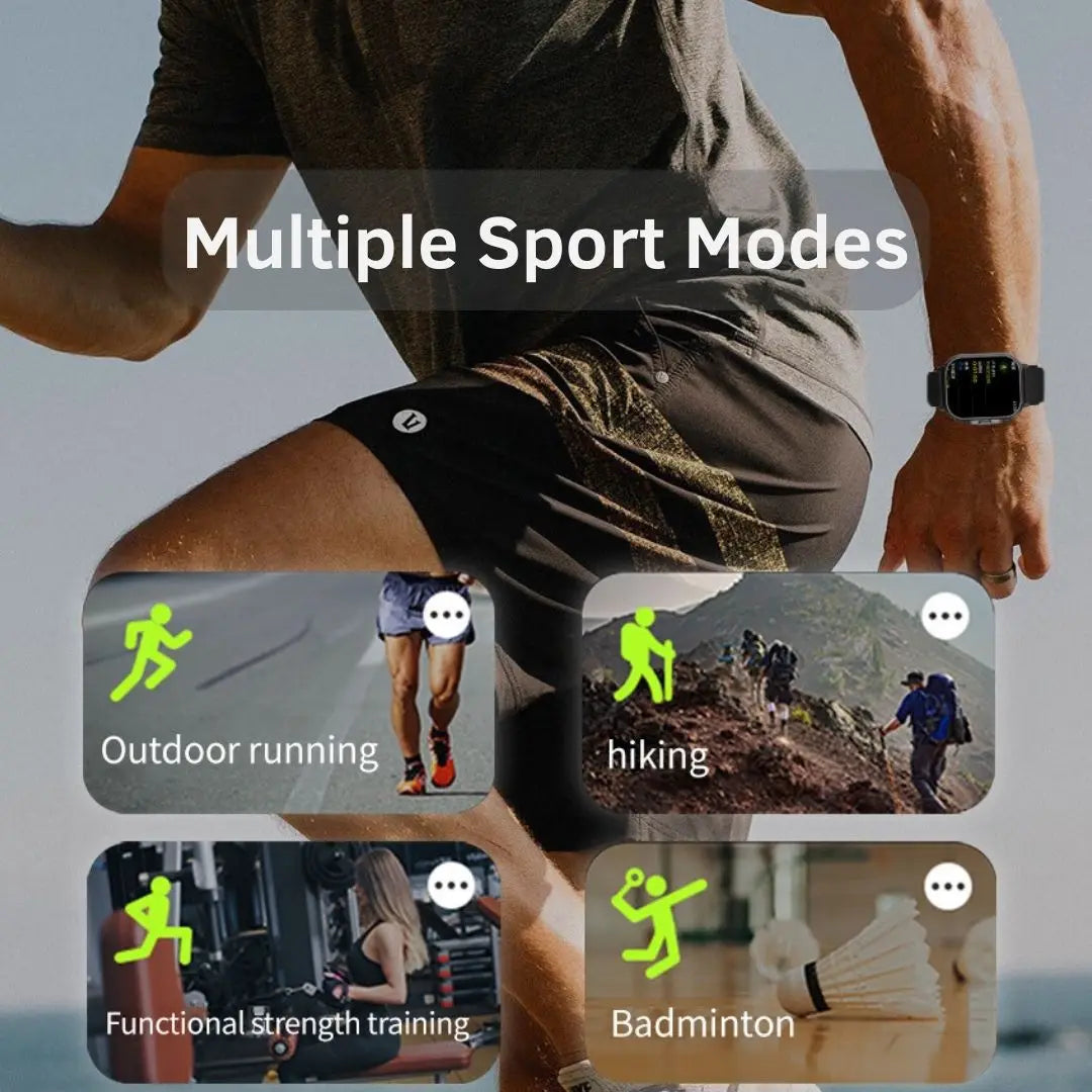 2025 D8 2" Smartwatch With Earbuds Multifunctional Bt Call NFC Pedometer For Men for iPhone Android