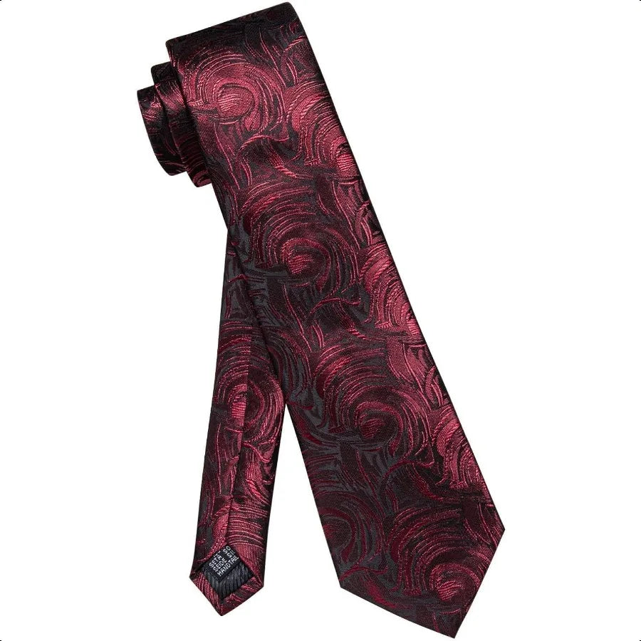 Paisley Tie Sets Floral Necktie Handkerchief Cufflinks Set Silk Woven Ties Business Wedding Party