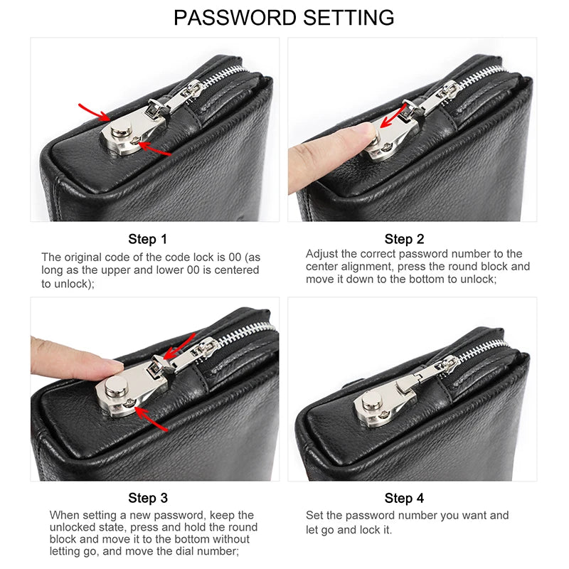 CONTACT'S Genuine Leather Male Clutch Password Design Men Handbag Wristlet Large Capacity Clutch Purse Casual Wallet Bag