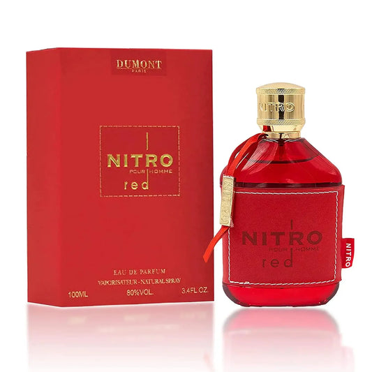 NITRO RED 3.4oz Eau De Parfum - Luxury Perfume for Men - Fruit, Woody, Floral & Masculine Fragrance - Long Lasting Cologne Mist