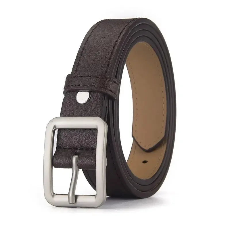 1pc Women's Belt Trendy Square Buckle Belt High End Genuine Soft PU Leather Belt Paired with Skirt Work Pants Jeans Belt Unisex
