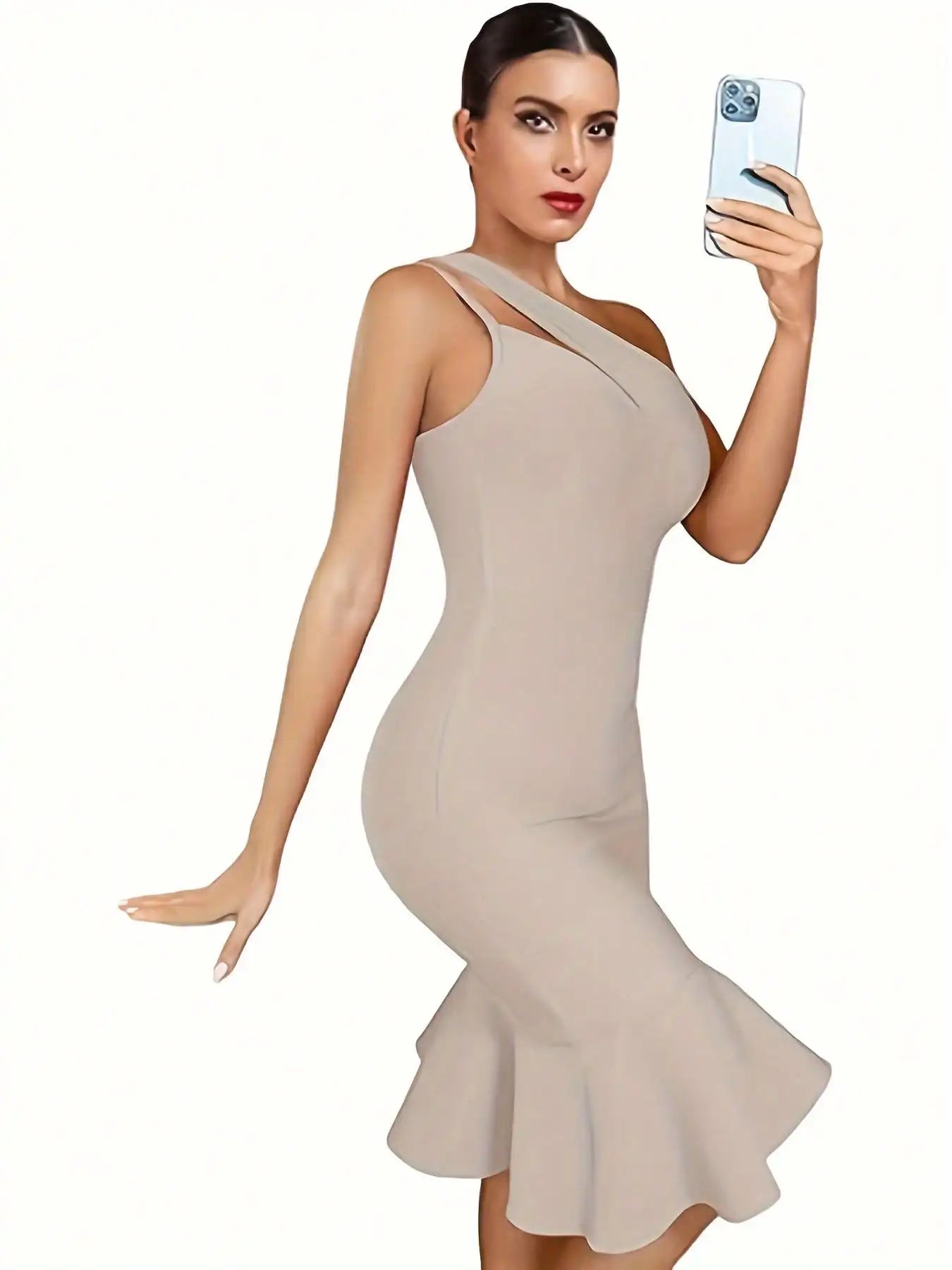 Bandage Dress Black Bodycon Dress Evening Party Elegant Sexy One Shoulder Birthday Club Outfit 2022 Summer New Arrival