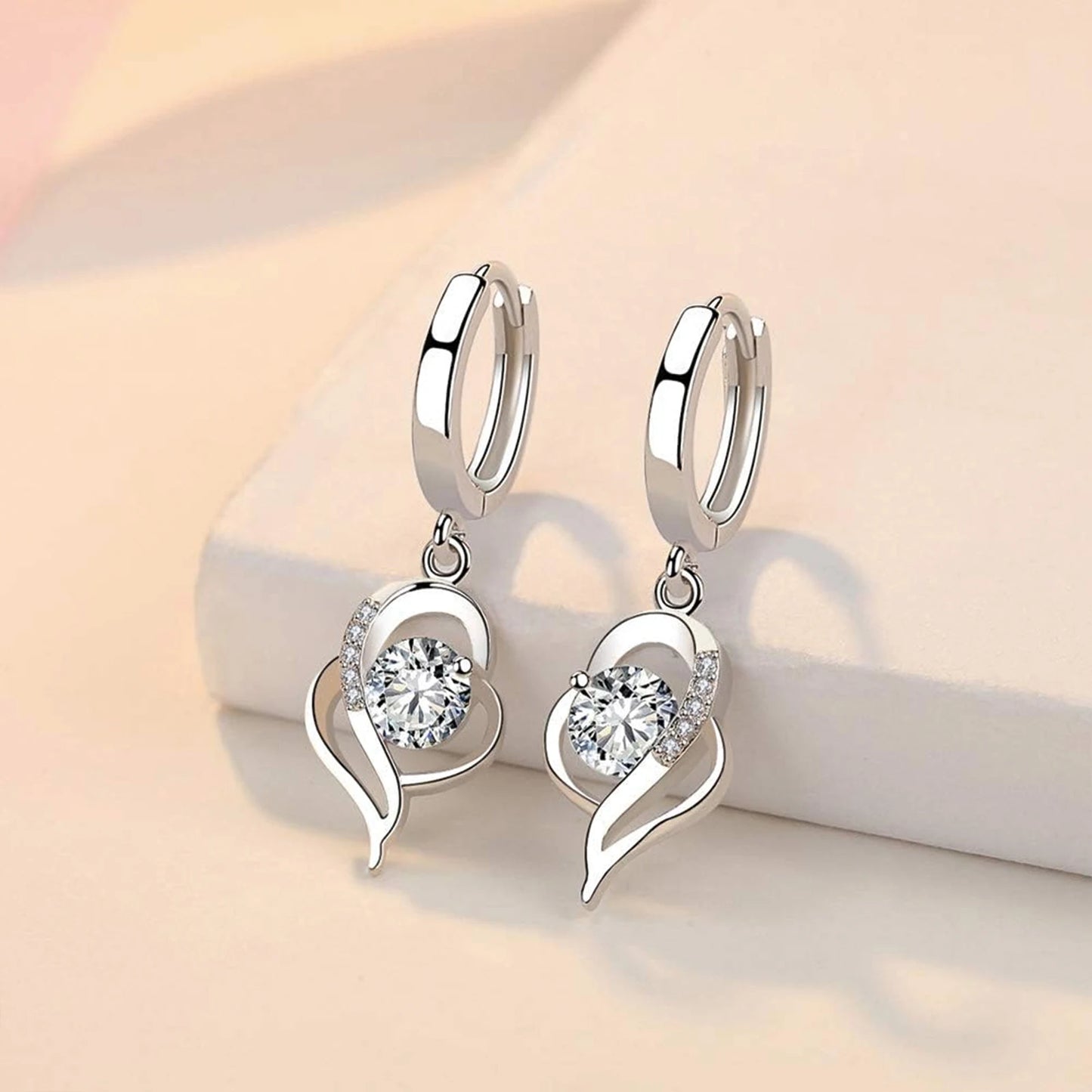 925 Silver, Diamond Moissanite Earrings, Women's Earrings with 0.5ct Moissanite, Silver Earrings, For Women, For Girls, For Date