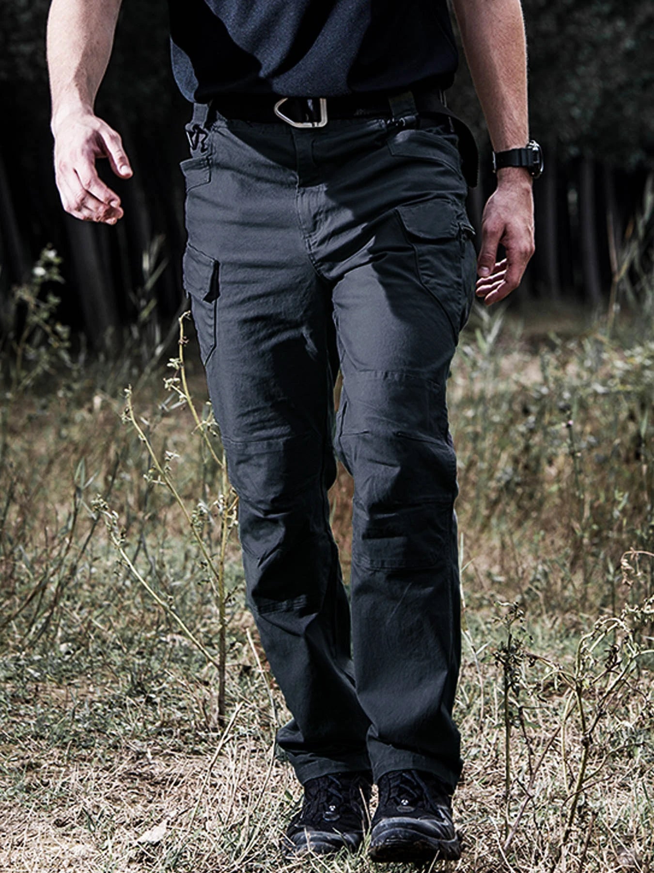 Men's Hiking Pants Climbing Camping Casual Cargo Pants Military Army Camo Pants Combat Work Pants 8 Pockets(No Belt)