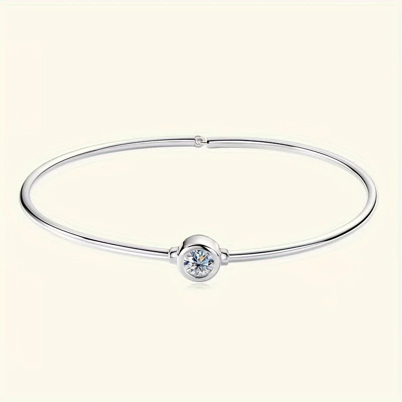 1pc s925 silver inlaid 5mm moissanite niche design bubble bracelet, senior sense of exquisite bracelets for men and women, | Gem