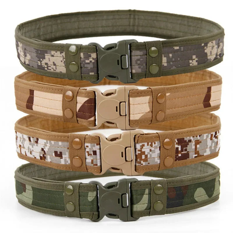 New Convas Belts Quick Release Tactical Belt Fashion Men Canvas Waistband Outdoor Hunting Camouflage Waist Strap