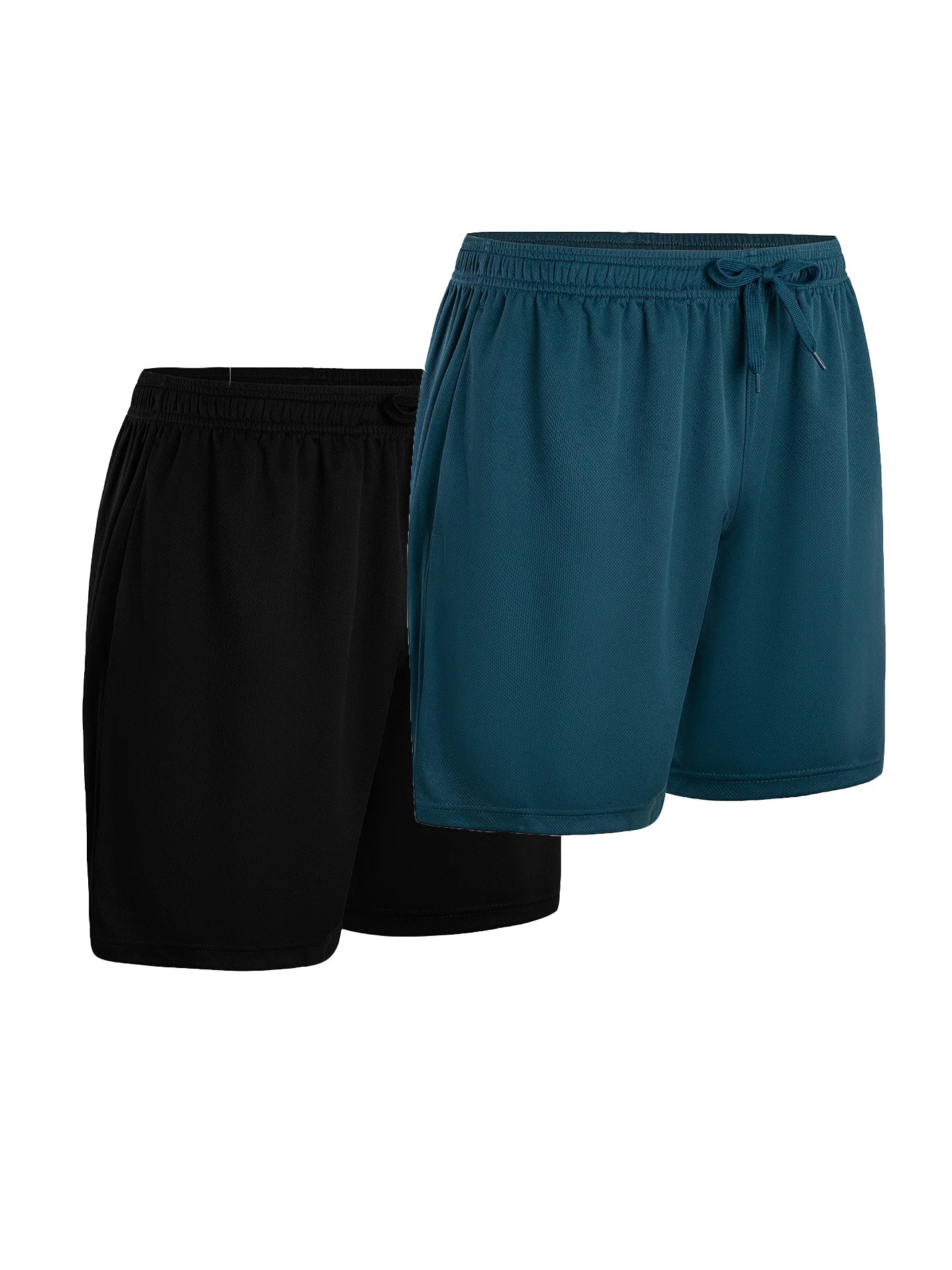 2-piece men's polyester sports shorts, quick drying, suitable for sports and fitness, running shorts