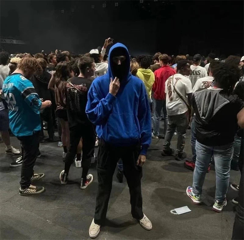 Plus Size Men'S Casual Hoodie Bold Skull Letter Print Long Sleeve Pullover with I'm Who I Am Design for Fall/Winter Wear Hoodie