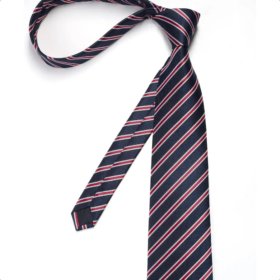 Enlision Mens Ties Stripe Tie and Pocket Square Set Classic Formal Woven Neckties Handkerchief Cufflinks Wedding