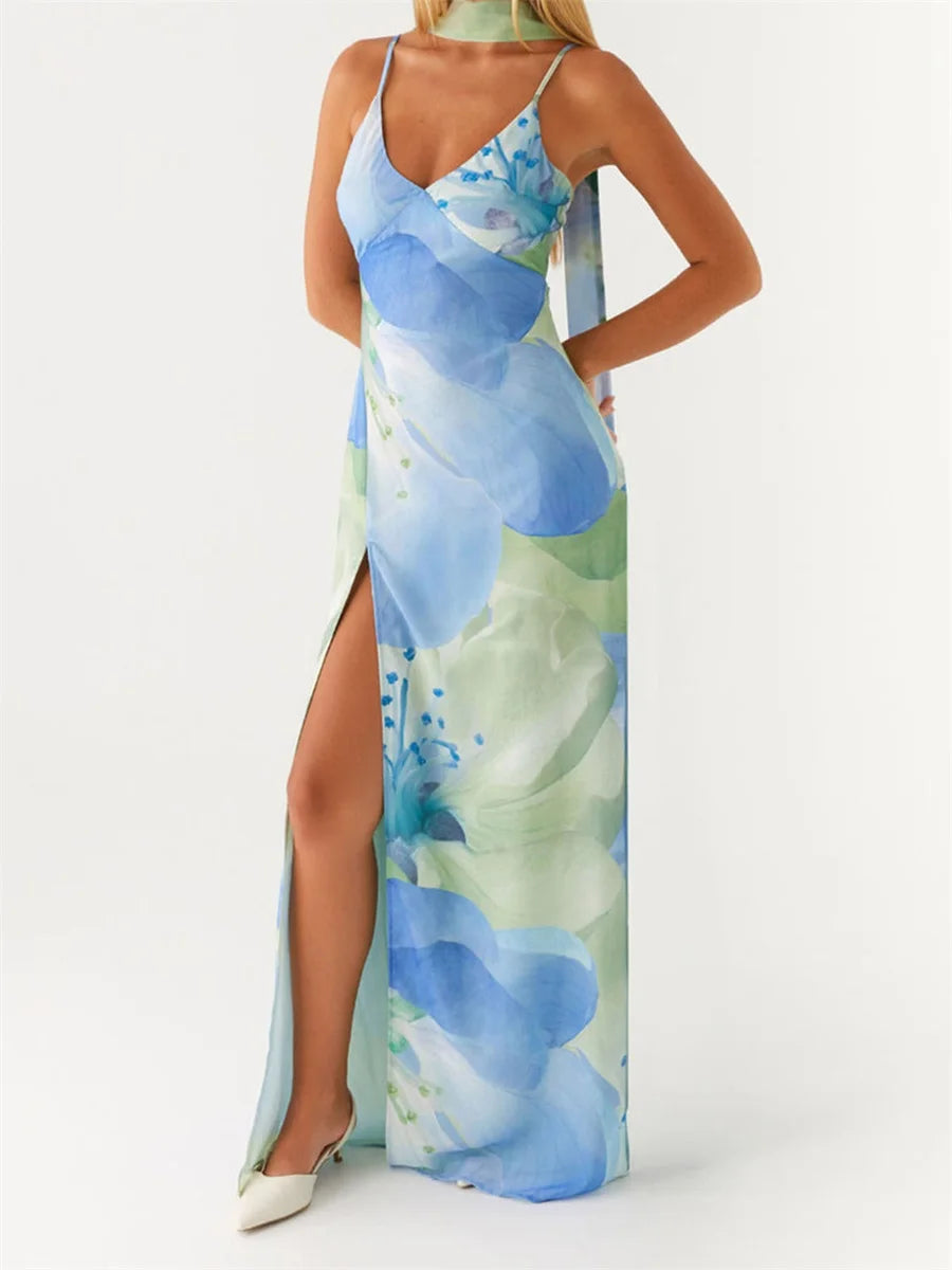 Elegant Lace Off-Shoulder Maxi Dress with Ruffle Hem and Belted Waist Perfect for Summer Weddings and Events