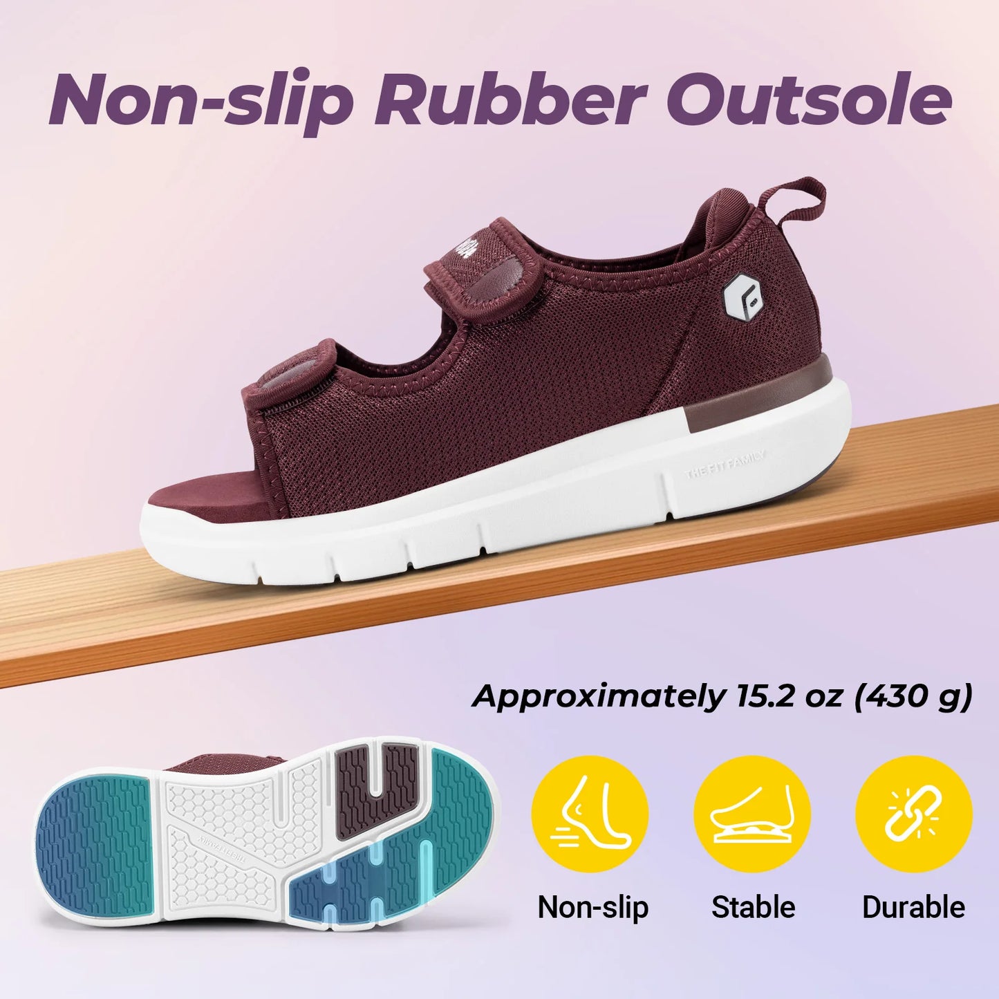 FitVille Women'S Diabetic Wide Sandals With Arch Support Adjustable Straps Breathable Lightweight Casual Women Flat Shoes