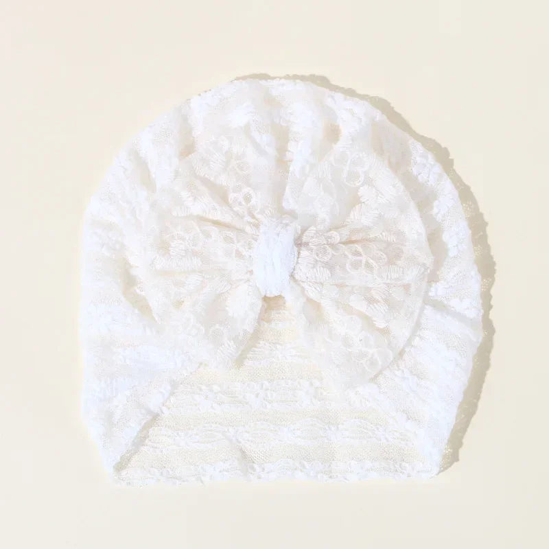 Summer Thin Baby Hats Turban Cute Bow Lace Newborn Boy Girl Indian Caps Infant Baby Headwear Kids Accessories Photography Props