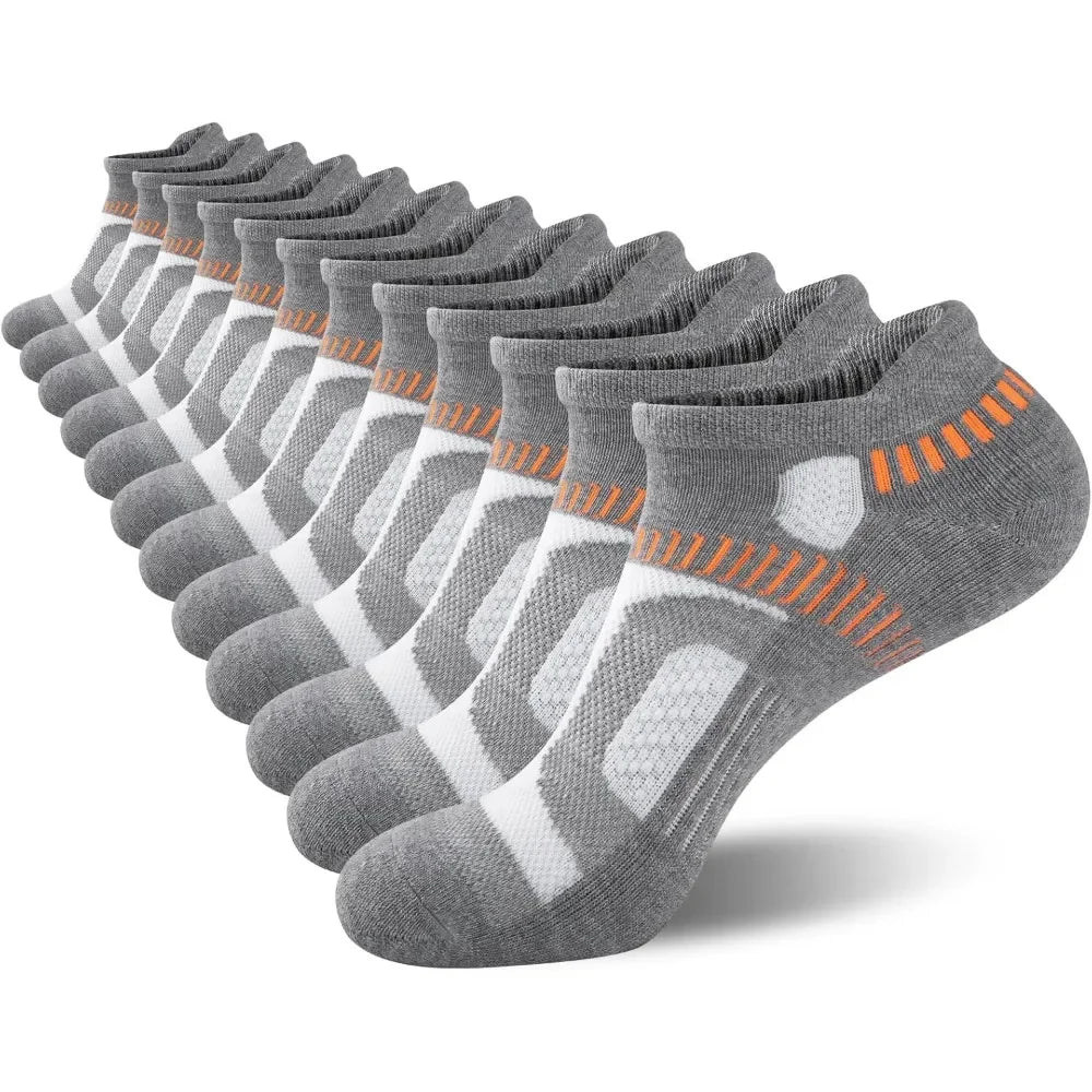 Mens Athletic Ankle Socks Moisture Wicking Cushion Running Low Cut Sock 6 Pack